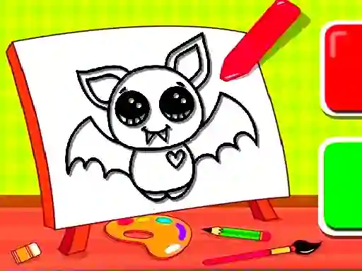 თამაში Easy Kids Coloring Bat ონლაინ