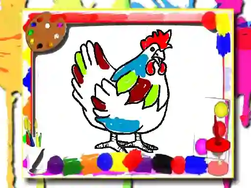 თამაში Chicken Coloring Book ონლაინ