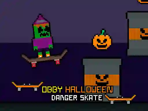 თამაში Obby Halloween Danger Skate ონლაინ