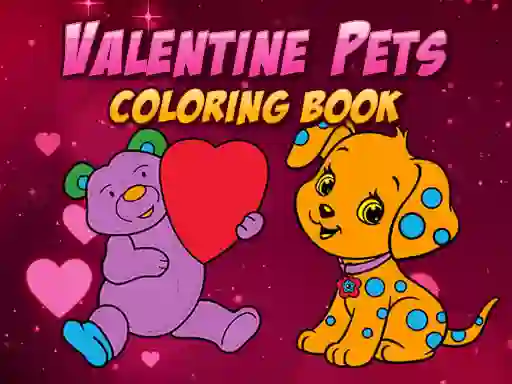 თამაში Valentine Pets Coloring Book ონლაინ