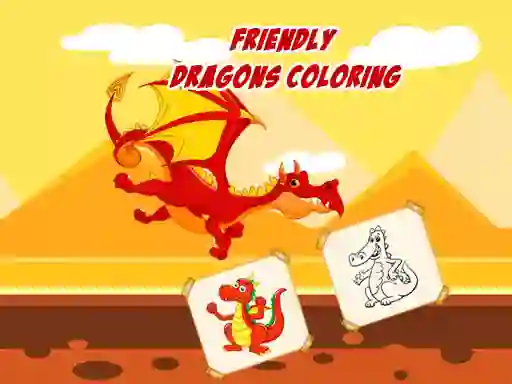 თამაში Friendly Dragons Coloring ონლაინ