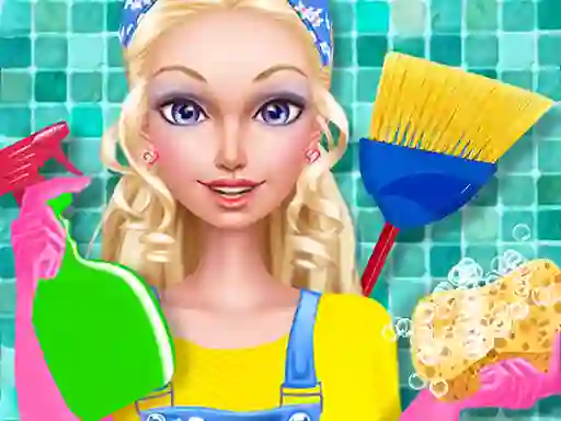 თამაში Fashion Doll House Cleaning ონლაინ