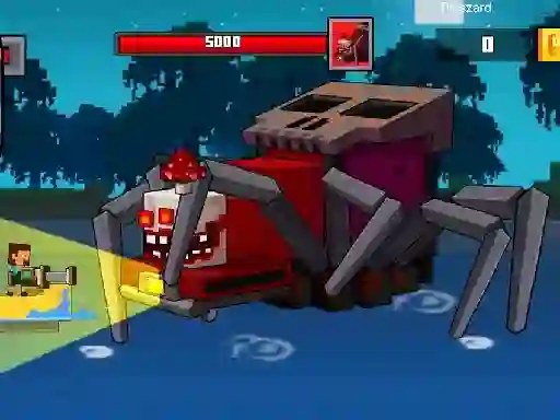 თამაში Pirate Block Craft Monster Shooter ონლაინ