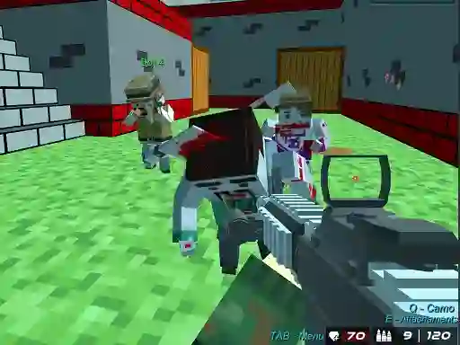 თამაში Shooting Zombie Blocky Gun Warfare ონლაინ