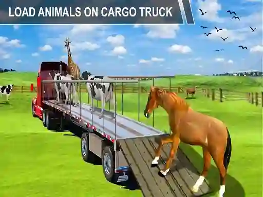 თამაში Animal Cargo Transporter Truck Game 3D ონლაინ