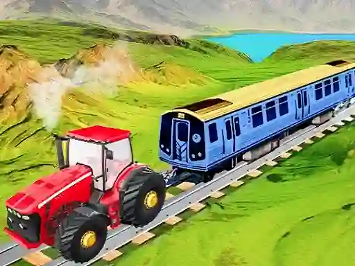 თამაში Chain Tractor Train Towing Game 3D ონლაინ