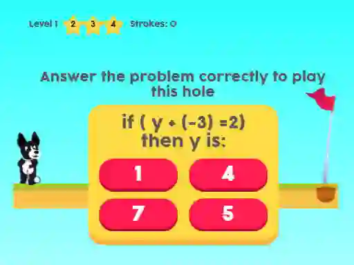 თამაში MathPup Golf 4 Algebra ონლაინ