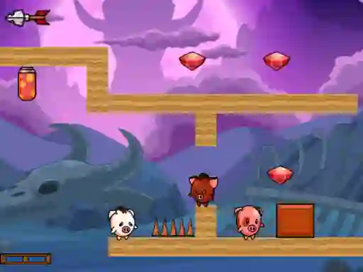 თამაში Pig Bros Adventure ონლაინ