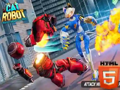 თამაში Cat Robot Transform War ონლაინ
