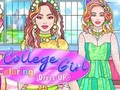 თამაში ონლაინ თამაში კოლეჯის გოგონა Coloring Dress Up  ონლაინ