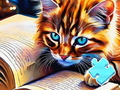 თამაში Jigsaw Puzzle: კატის კითხვა ონლაინ