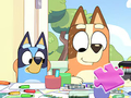 თამაში Jigsaw Puzzle: Bluey ოჯახის შეღებვის დღე ონლაინ