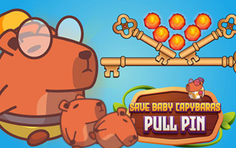 თამაში შეინახეთ Baby Capybaras Pull Pin ონლაინ