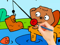 თამაში საღებარი წიგნი: Fishing Squirrel  ონლაინ