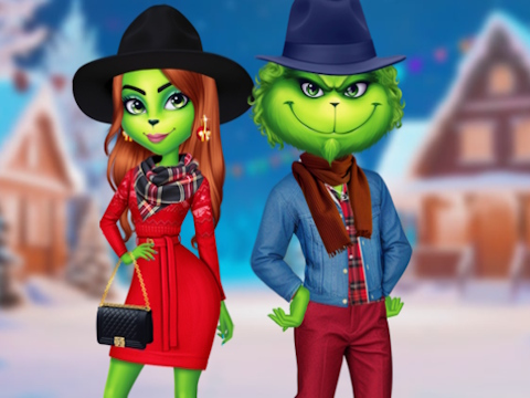 თამაში Grinch Couple Holiday Dress Up  ონლაინ