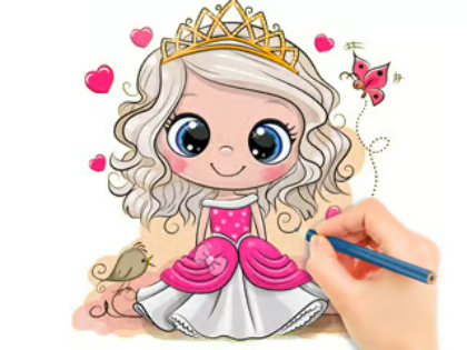თამაში საღებარი წიგნი: Chibi Doll Princess  ონლაინ