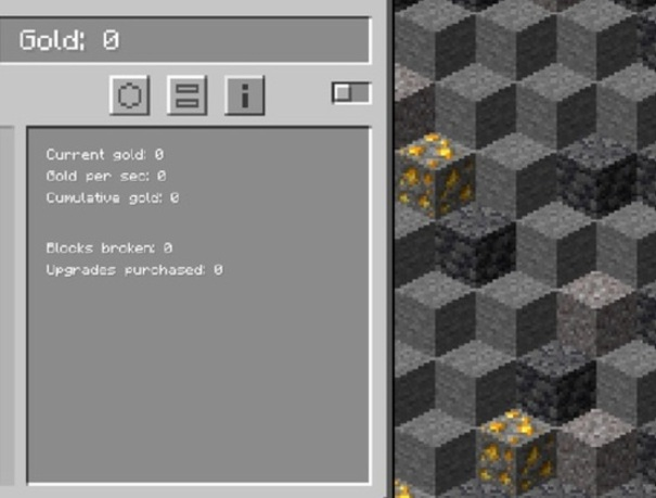 თამაში Minecraft Gold Clicker ონლაინ
