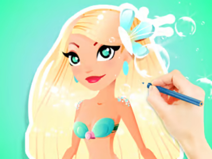 თამაში საღებარი წიგნი: Aqua Mermaid  ონლაინ