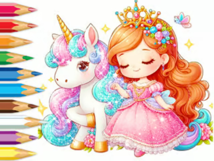 თამაში საღებარი წიგნი: Unicorn Secret Whisper  ონლაინ