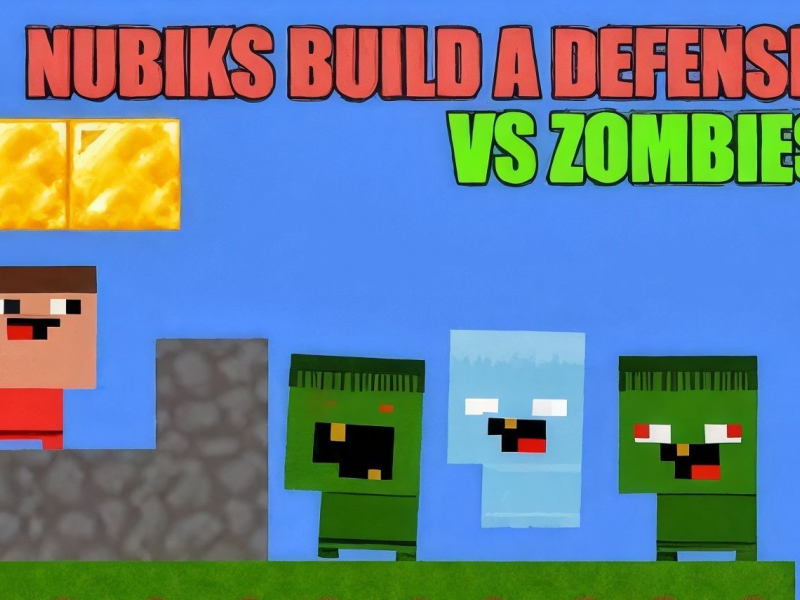 თამაში Nubiks აშენებს თავდაცვის წინააღმდეგ Zombies  ონლაინ