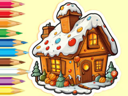 თამაში საღებარი წიგნი: საშობაო Candy House  ონლაინ