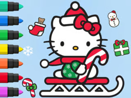 თამაში საღებარი წიგნი: Hello Kitty Christmas  ონლაინ