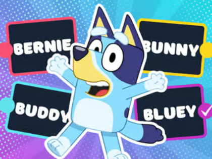 თამაში საბავშვო ვიქტორინა: Bluey Super Fan Quiz  ონლაინ