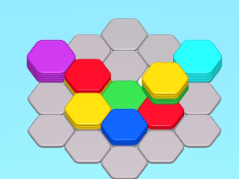 თამაში Hexa Stack დალაგება  ონლაინ