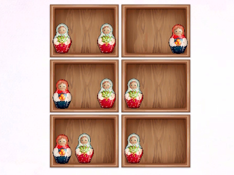 თამაში დაალაგეთ Matryoshka თაროები!  ონლაინ