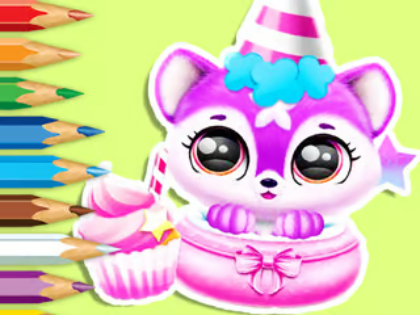 თამაში საღებარი წიგნი: Baby Fluff- ის დაბადების დღე  ონლაინ