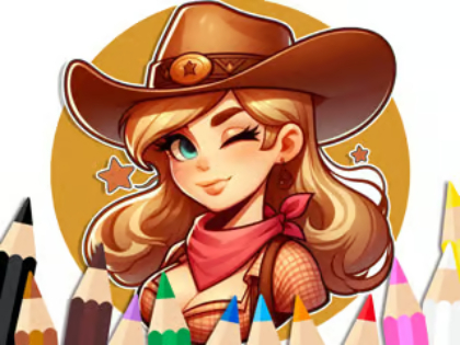 თამაში საღებარი წიგნი: Cowgirl  ონლაინ