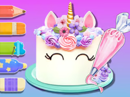 თამაში საღებარი წიგნი: Unicorn Cake  ონლაინ